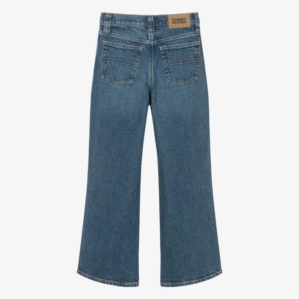 Tommy Hilfiger Teen Girls Blue Denim Wide Leg Mabel Jeans