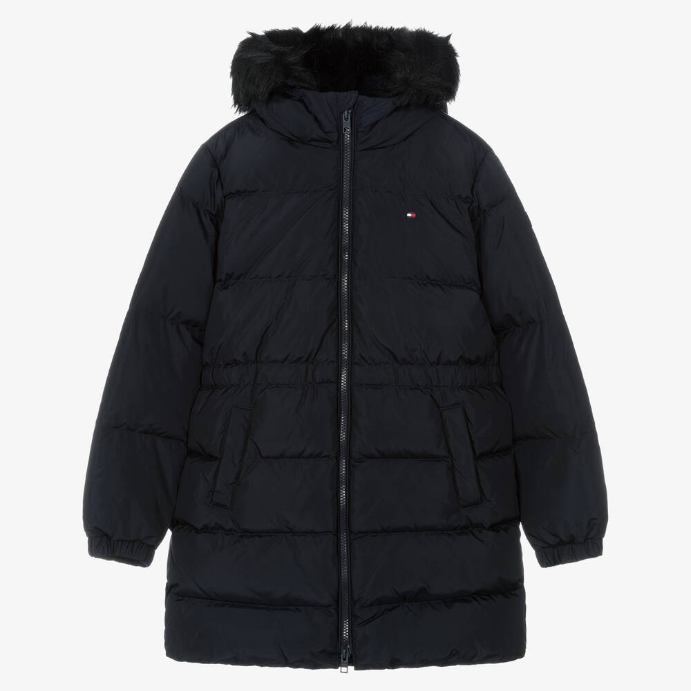 Tommy Hilfiger-Teen Girls Blue Down Puffer Coat | Childrensalon Outlet