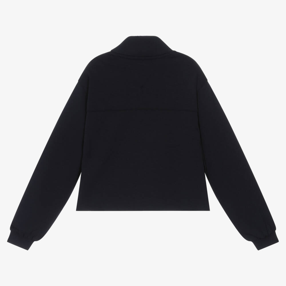 Tommy Hilfiger-Teen Girls Blue Half Zip Sweatshirt | Childrensalon Outlet