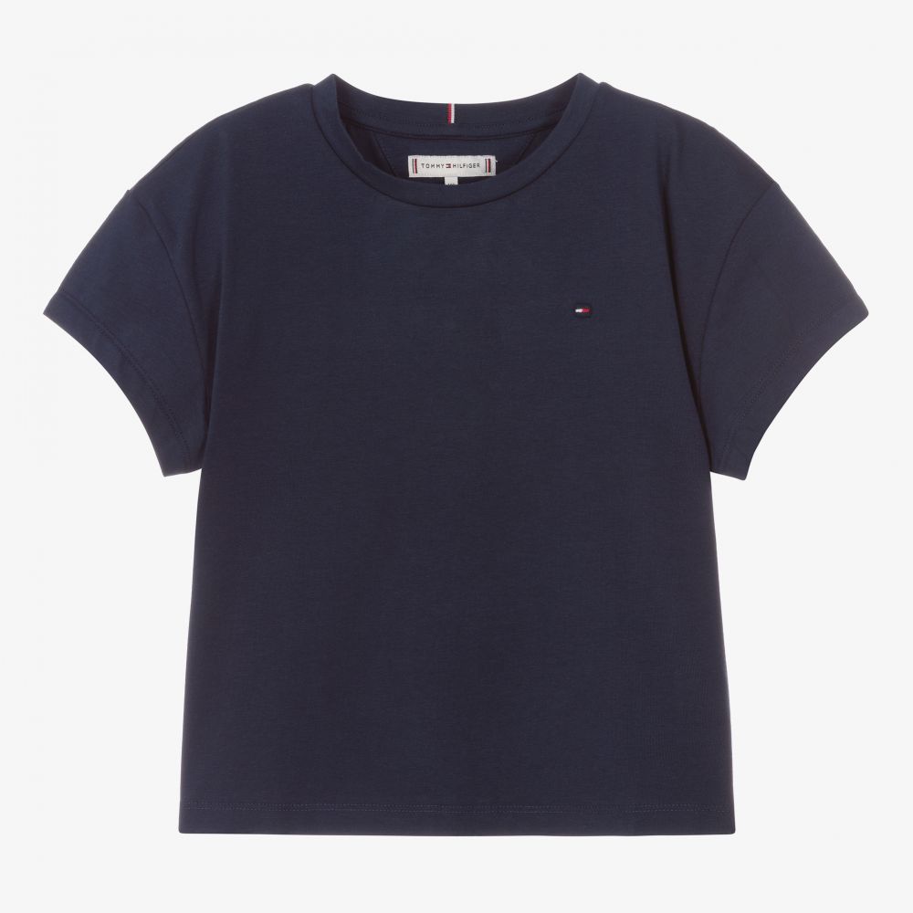Tommy Hilfiger - Teen Girls Blue Logo T-Shirt | Childrensalon