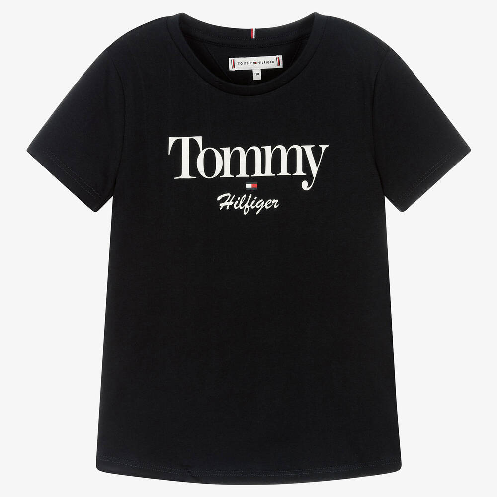 Tommy Hilfiger - Teen Girls Blue Logo T-Shirt | Childrensalon