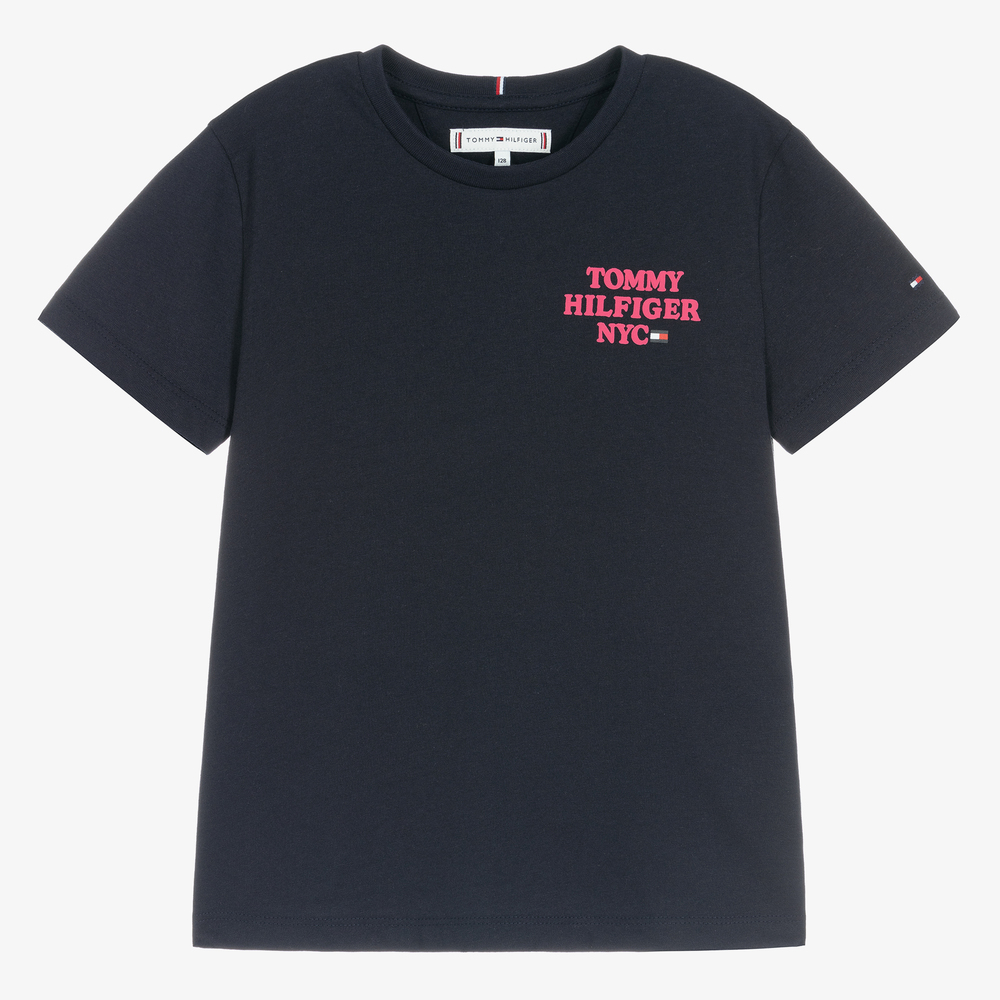 Tommy Hilfiger - Blaues Teen T-Shirt für Mädchen | Childrensalon