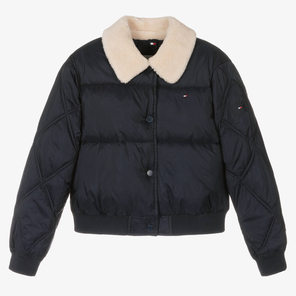 Tommy Hilfiger - Blaue Teen Steppjacke für Mädchen | Childrensalon