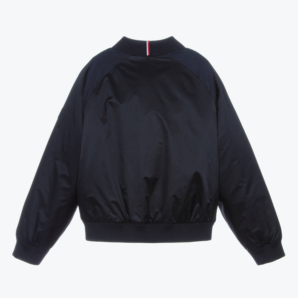 Tommy Hilfiger-Teen Girls Blue Satin Bomber Jacket | Childrensalon Outlet