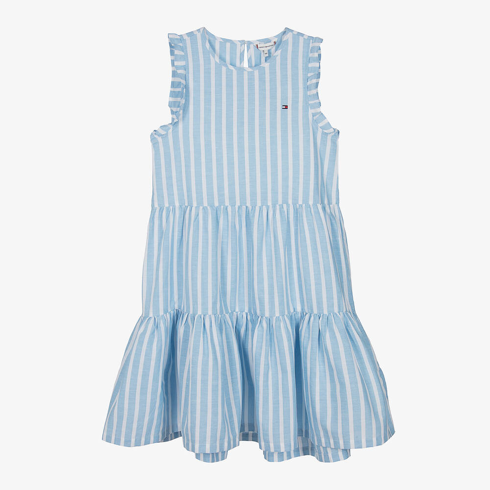 Tommy Hilfiger - Teen Girls Blue Striped Cotton Dress | Childrensalon