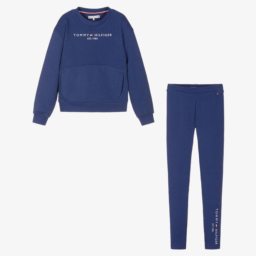 Tommy Hilfiger - Teen Girls Blue Sweatshirt & Leggings Set | Childrensalon