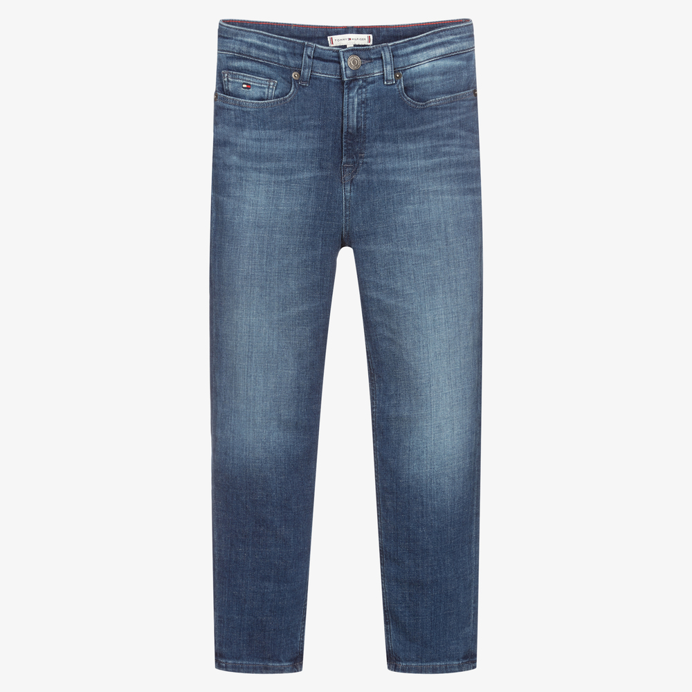 Tommy Hilfiger - Синие зауженные джинсы для девочек-подростков | Childrensalon