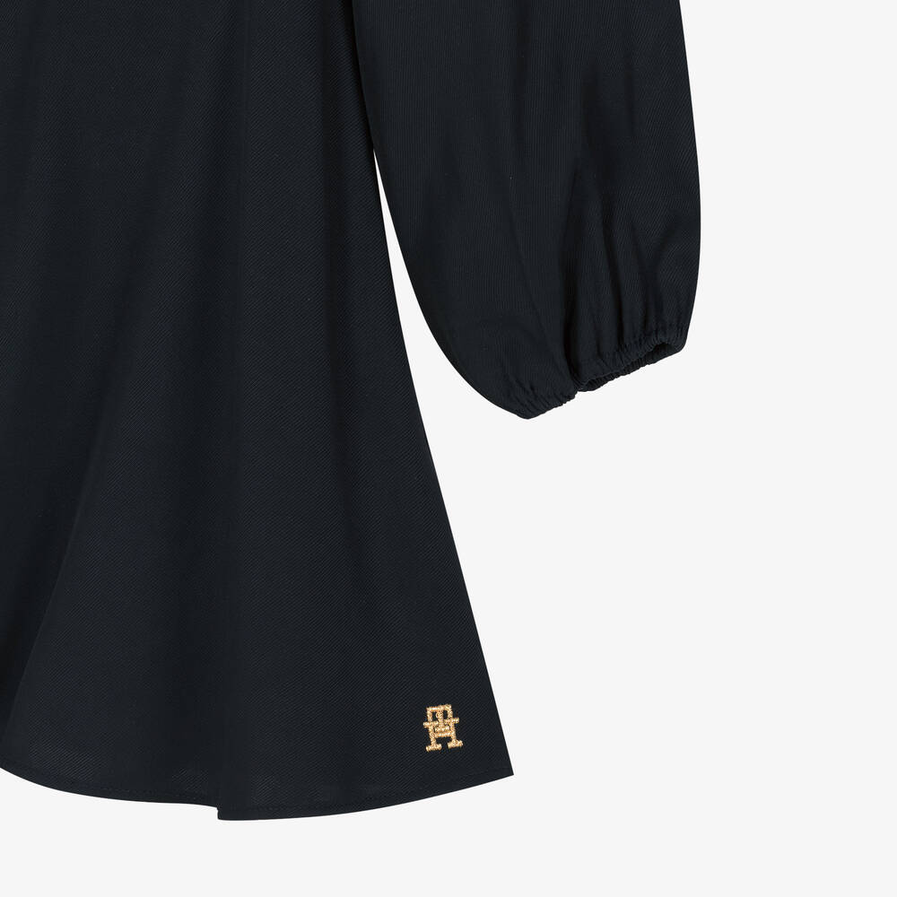 Tommy Hilfiger-Teen Girls Blue Viscose Ruffle Dress | Childrensalon Outlet