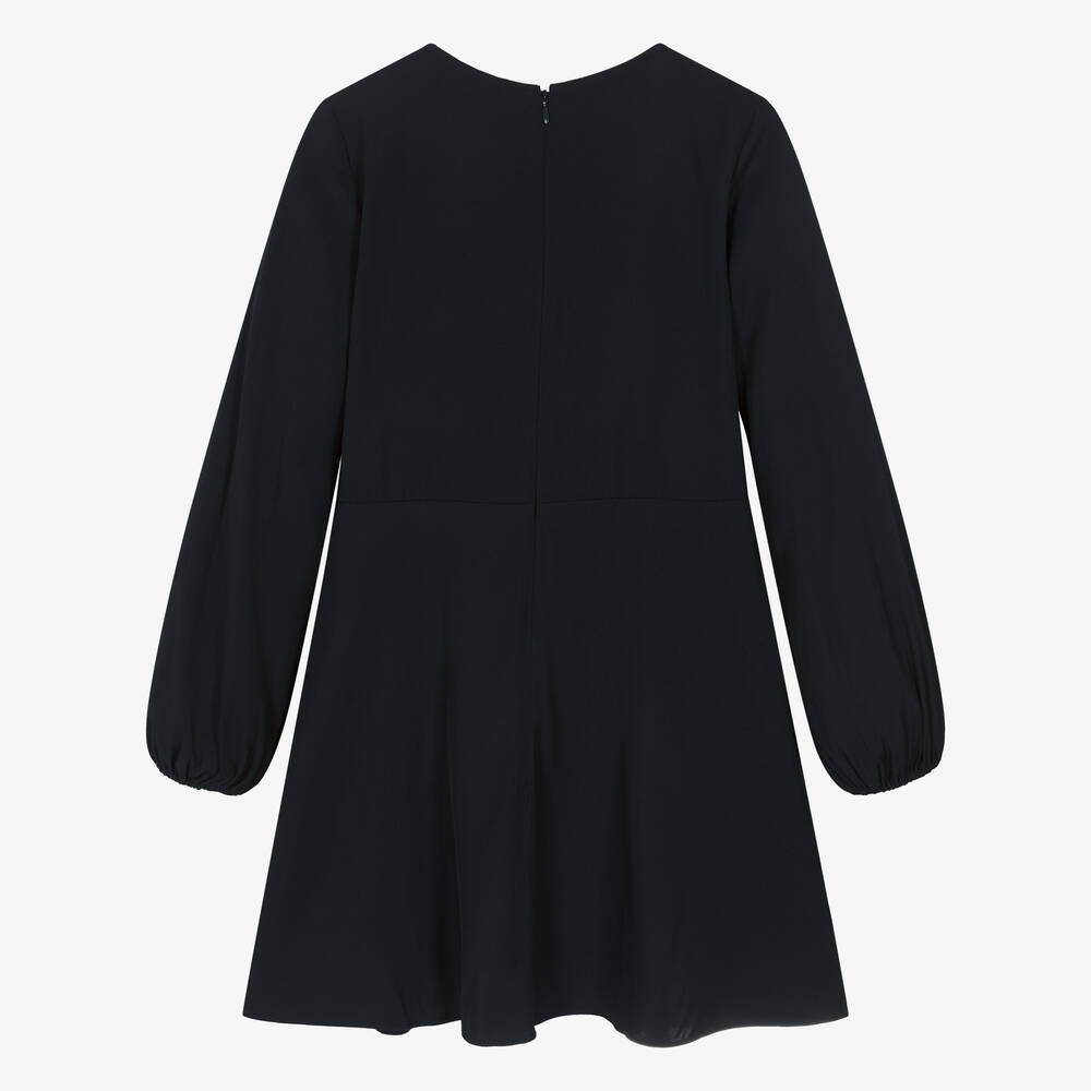 Tommy Hilfiger-Teen Girls Blue Viscose Ruffle Dress | Childrensalon Outlet