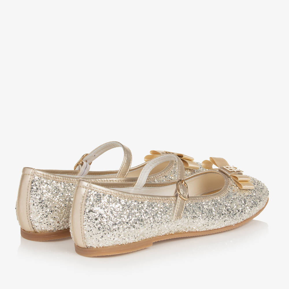 Tommy Hilfiger-بمب باليرينا جلد لون ذهبي غليتر للمراهقات | Childrensalon Outlet