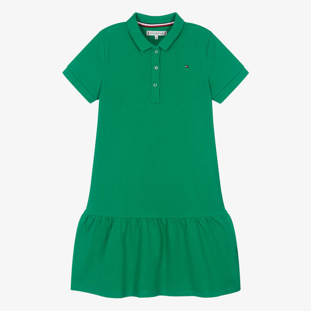 Tommy Hilfiger-Teen Girls Green Cotton Polo Dress | Childrensalon Outlet