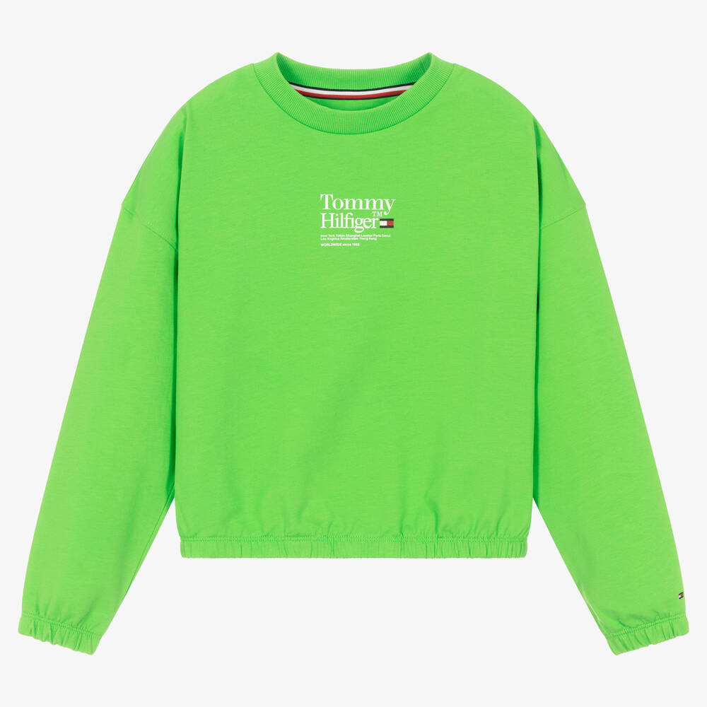 Tommy Hilfiger - Teen Girls Green Logo Sweatshirt | Childrensalon