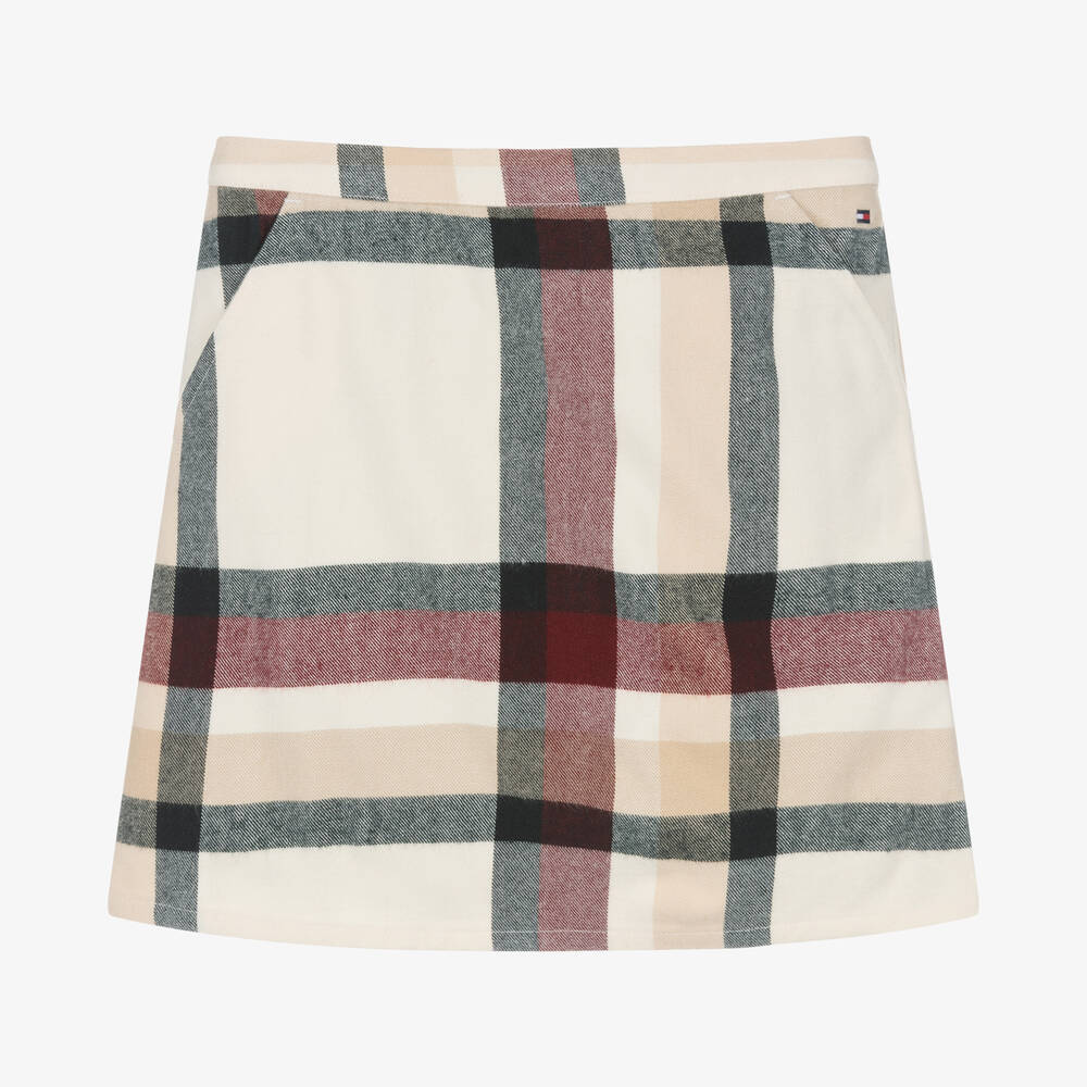 Tommy Hilfiger-Кремовая юбка в клетку | Childrensalon Outlet
