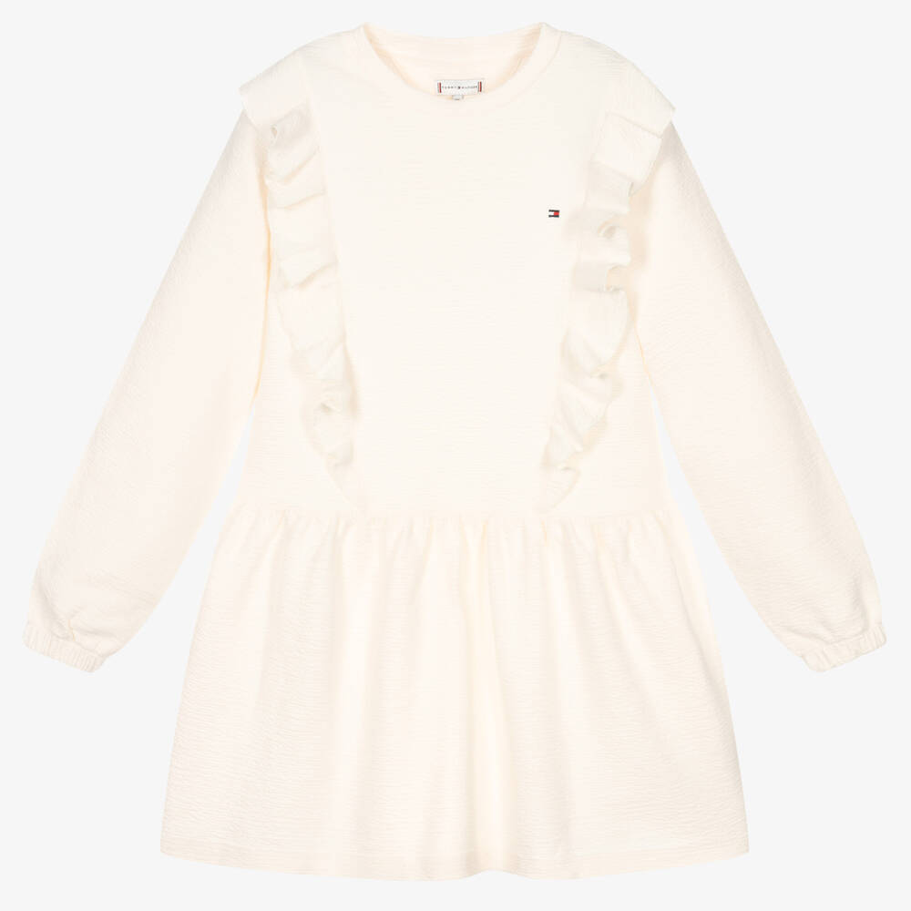 Tommy Hilfiger-Teen Girls Ivory Cotton Dress | Childrensalon Outlet