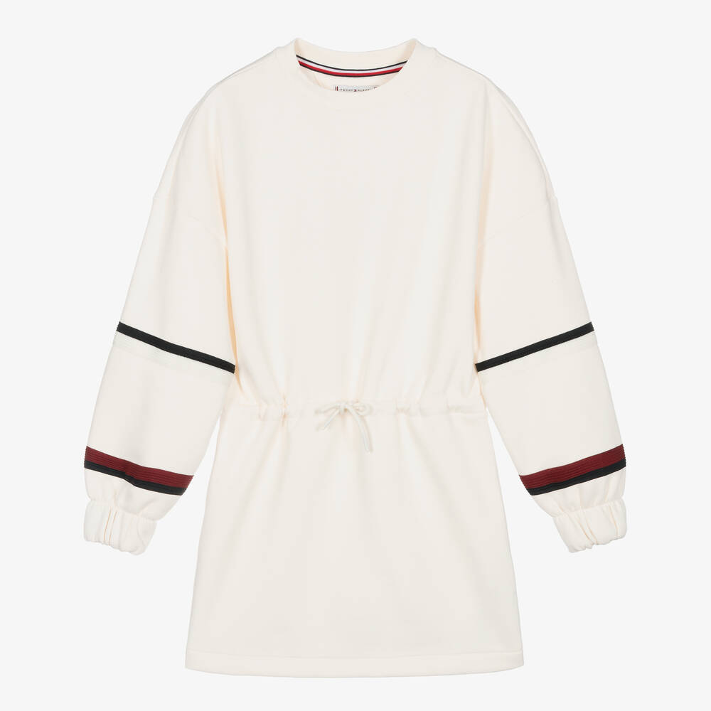 Tommy Hilfiger - Teen Girls Ivory Cotton Sweatshirt Dress | Childrensalon