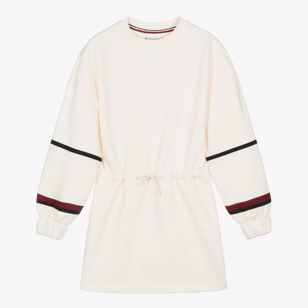 Tommy Hilfiger - Robe-sweat ivoire en coton ado | Childrensalon