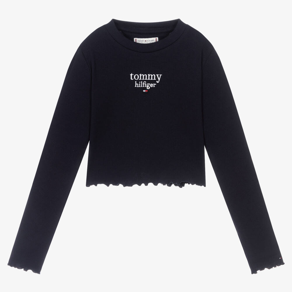 Tommy Hilfiger - Blaues, kurzes Teen Oberteil (M) | Childrensalon