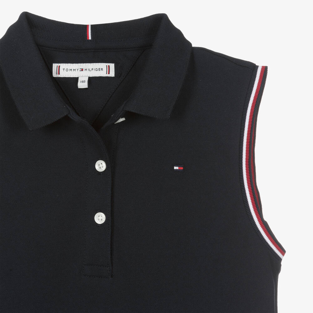 Tommy Hilfiger-Teen Girls Navy Blue Cotton Polo Dress | Childrensalon Outlet