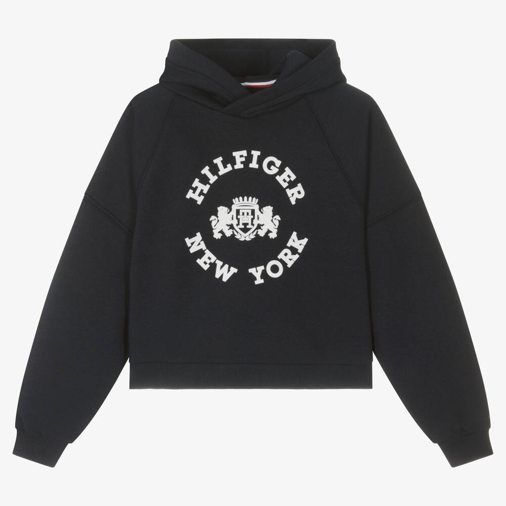 Tommy hilfiger hoodie navy blue sale