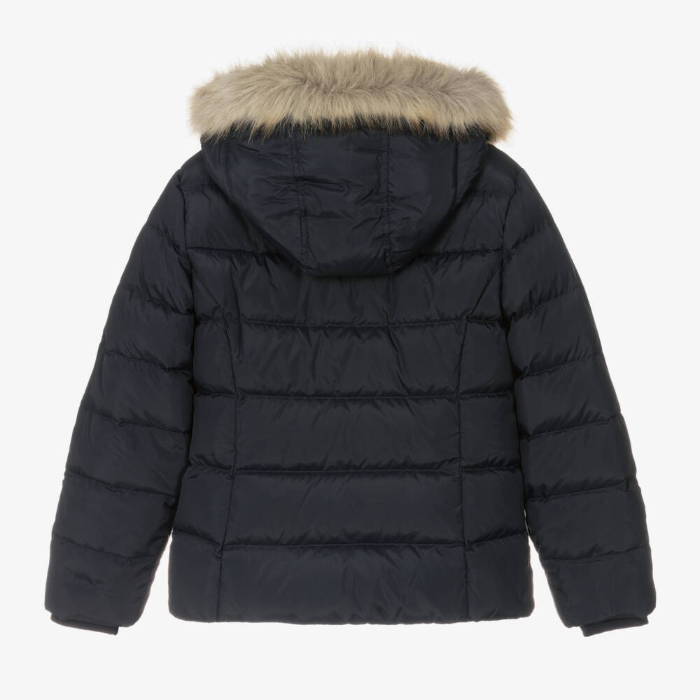 Tommy Hilfiger-Teen Girls Navy Blue Down Padded Jacket | Childrensalon Outlet