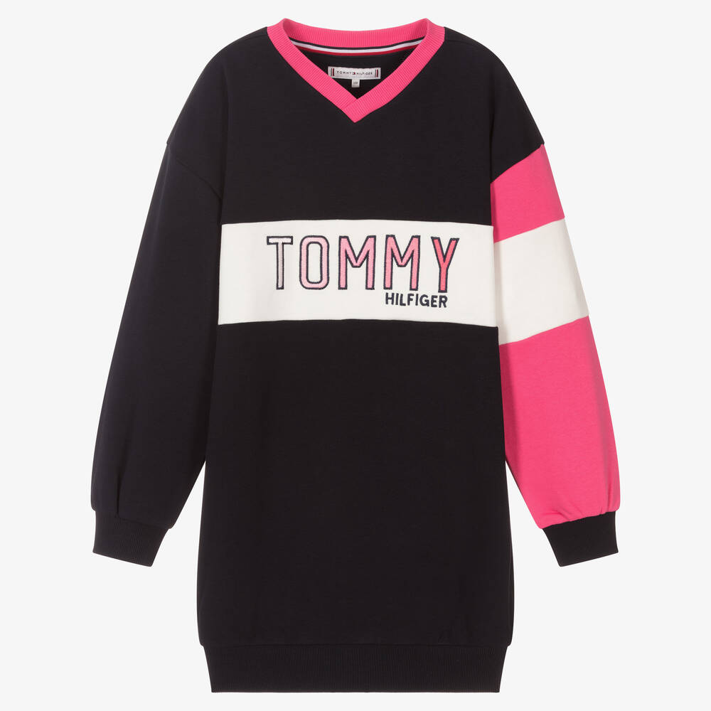 Tommy Hilfiger - فستان تينز قطن لون كحلي | Childrensalon