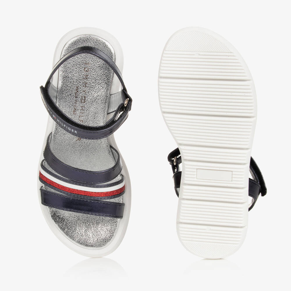 Tommy Hilfiger-صندل تينز بناتي جلد صناعي لون كحلي | Childrensalon Outlet