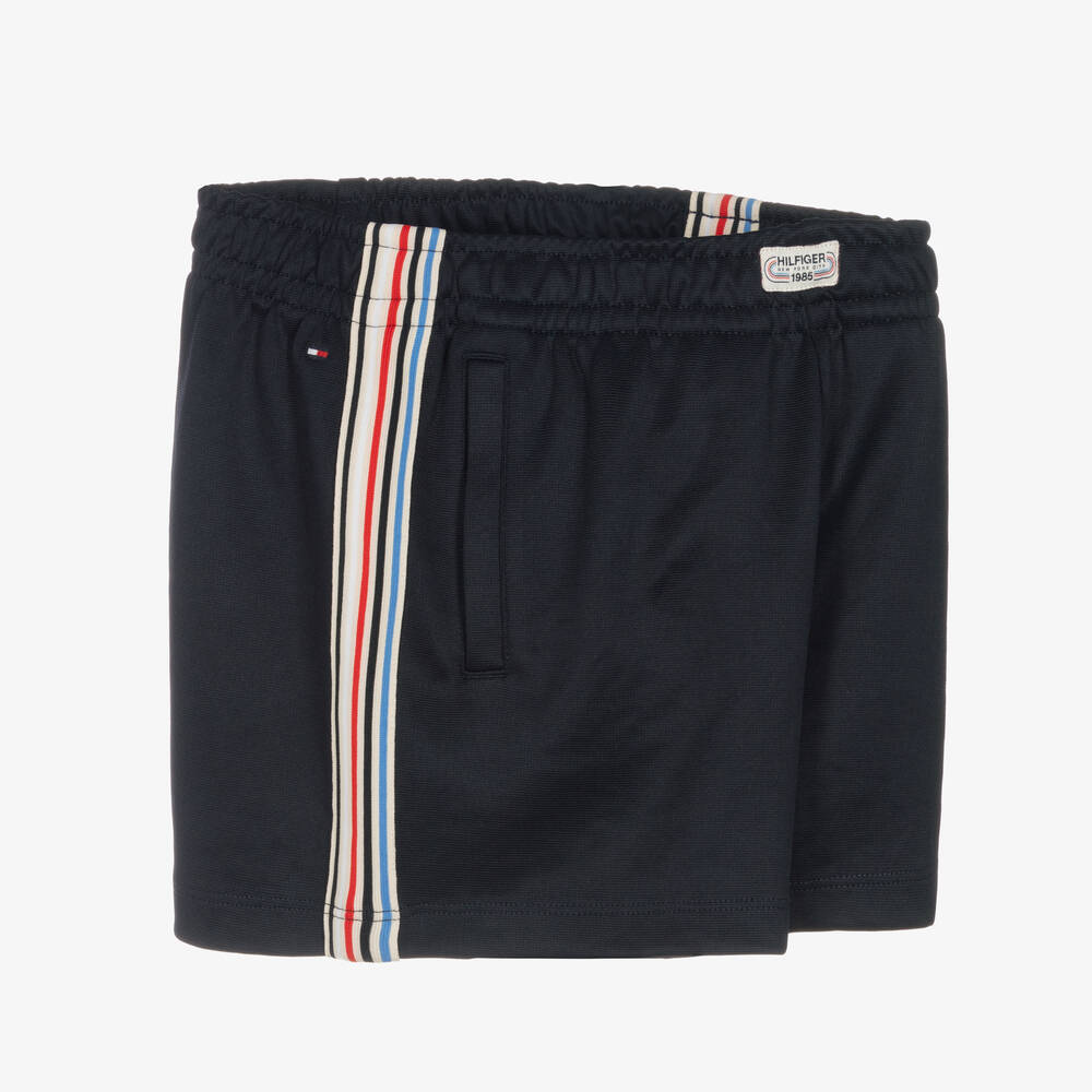 Tommy Hilfiger-Teen Girls Navy Blue Striped Shorts | Childrensalon Outlet