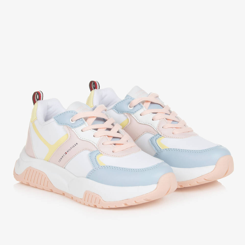 Leather tommy hilfiger trainers womens online