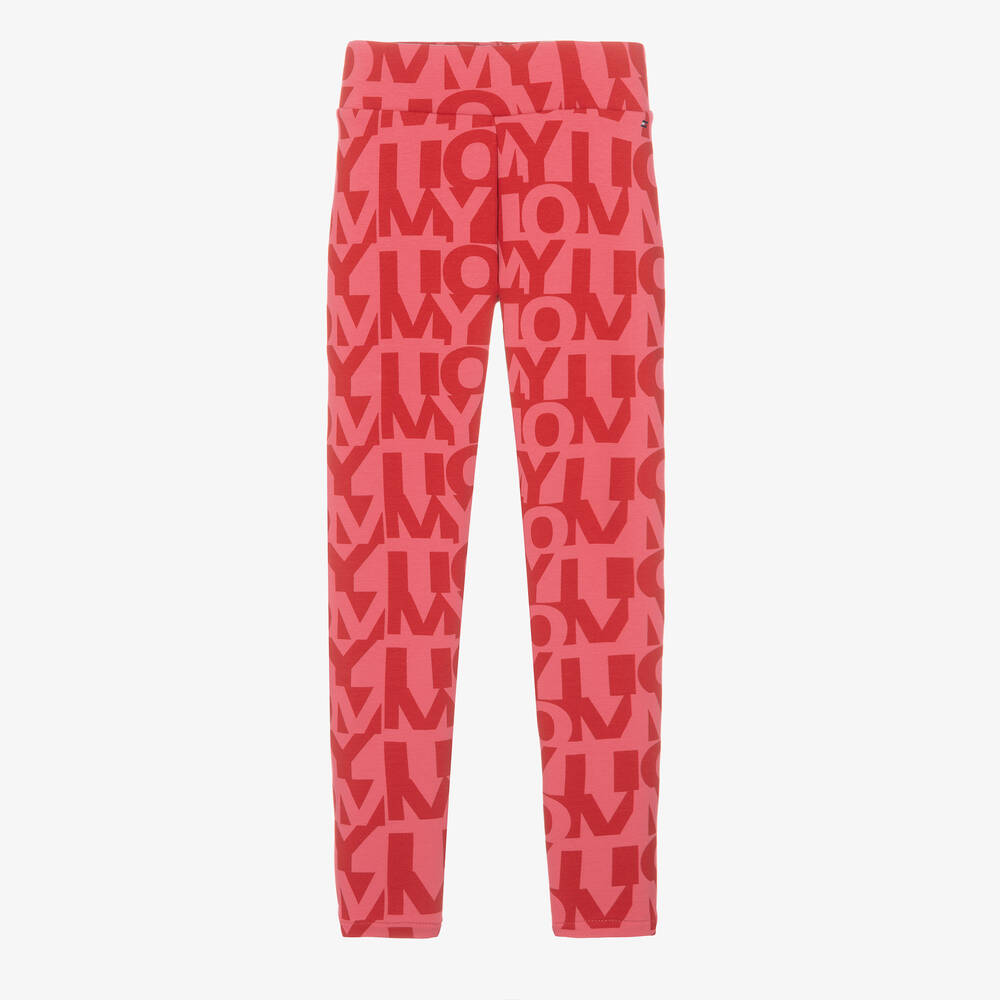 Tommy Hilfiger Teen Girls Pink Cotton Logo Leggings