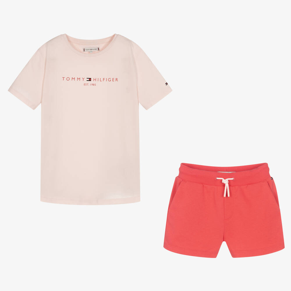 Tommy Hilfiger - Ensemble short rose en coton ado | Childrensalon