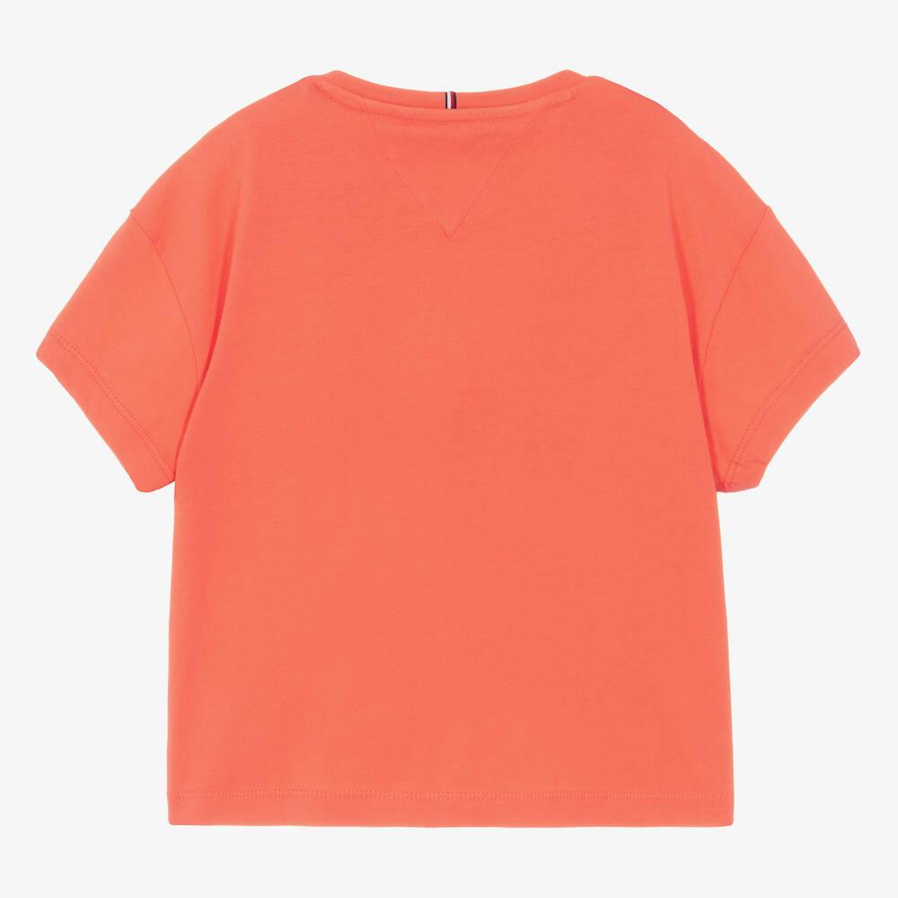 Tommy Hilfiger-Teen Girls Pink Cotton T-Shirt | Childrensalon Outlet