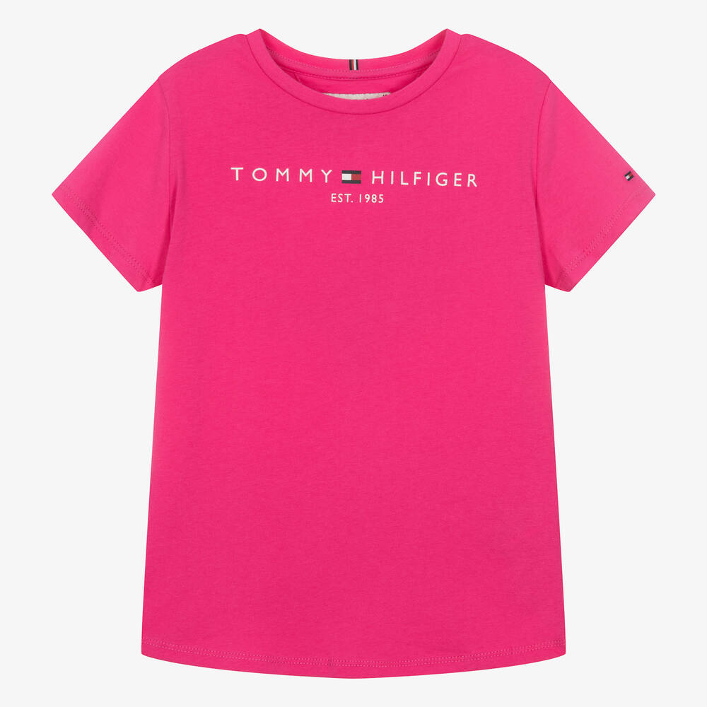 Tommy Hilfiger - Розовая хлопковая футболка для девочек | Childrensalon