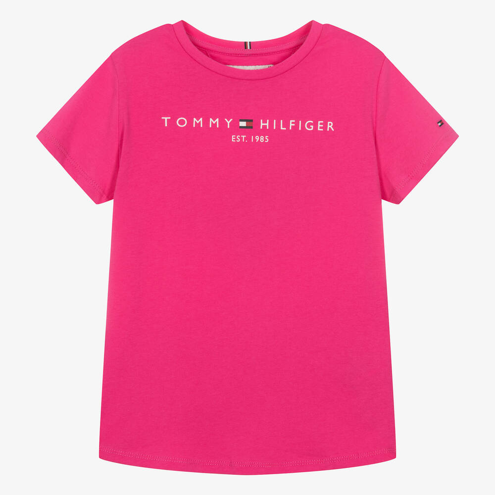 T shirt rose en coton ado fille