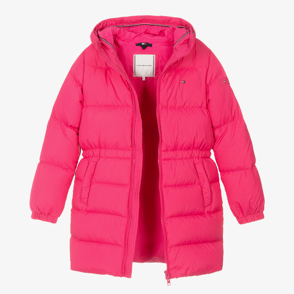 Pink tommy hilfiger coat on sale