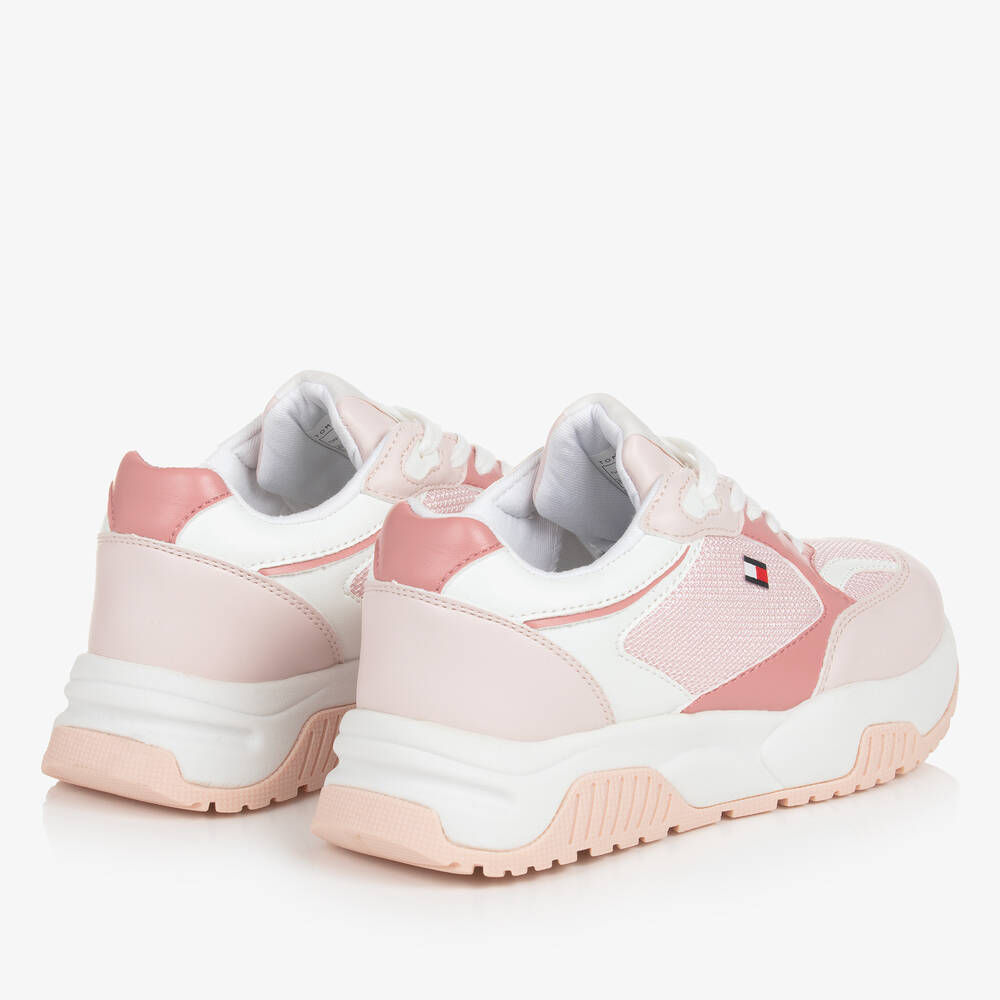 TOMMY HILFIGER Teen Girls Pink Faux Leather Trainers