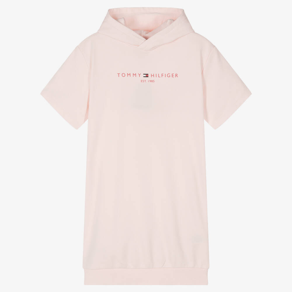 Tommy Hilfiger - Robe-sweat à capuche rose ado | Childrensalon