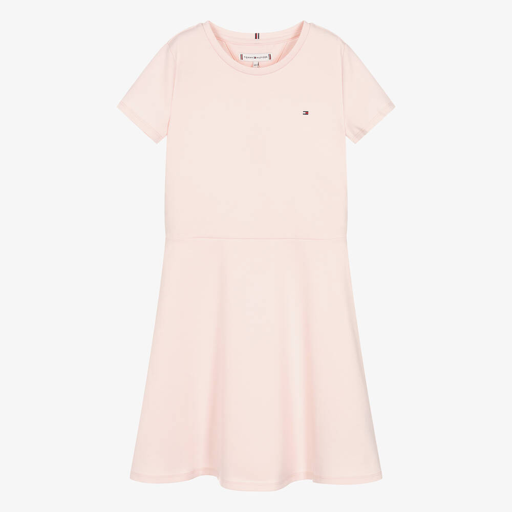 Tommy Hilfiger-فستان تينز بناتي مودال جيرسي لون زهري مع حزام | Childrensalon Outlet