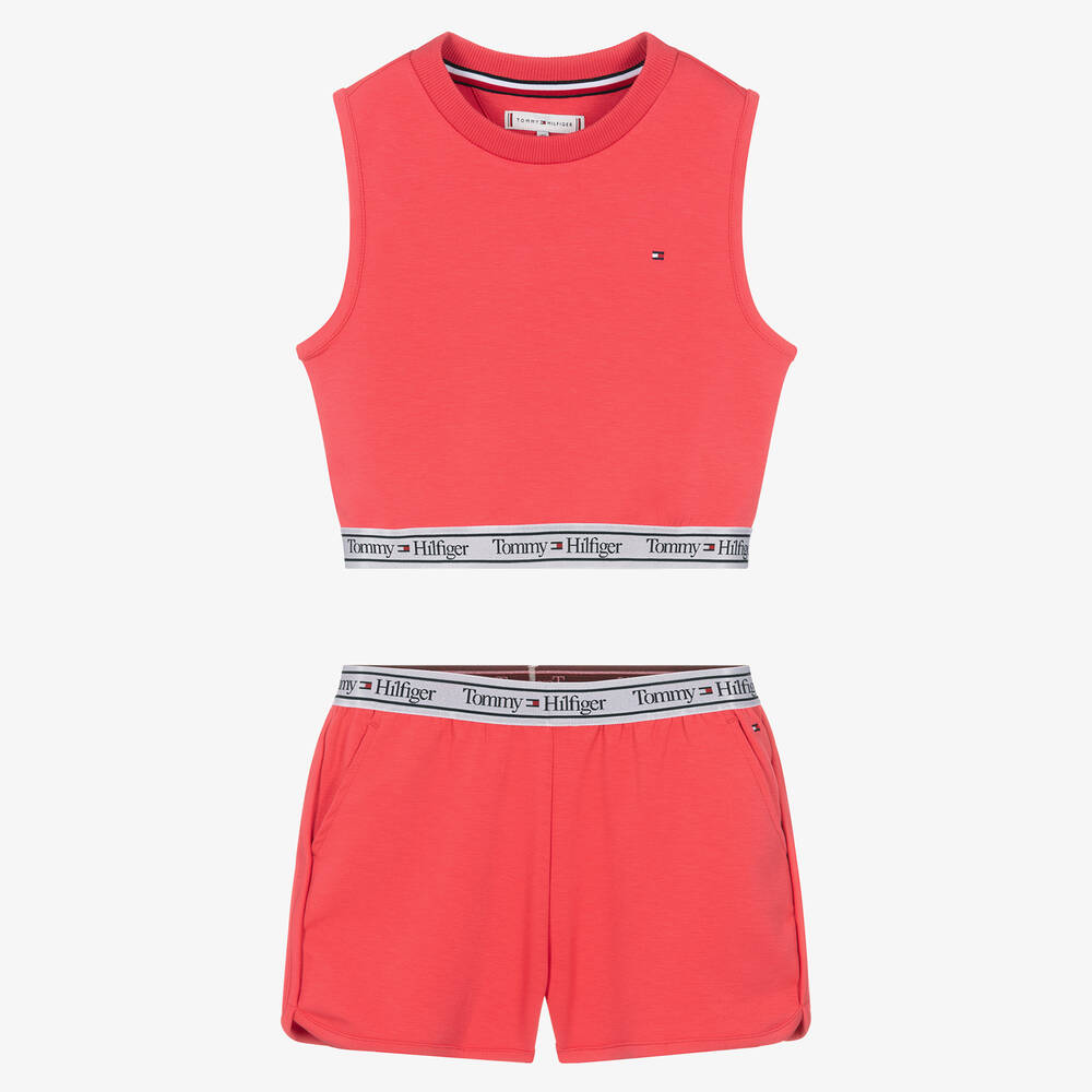 Tommy Hilfiger - Ensemble short rose en jersey ado | Childrensalon