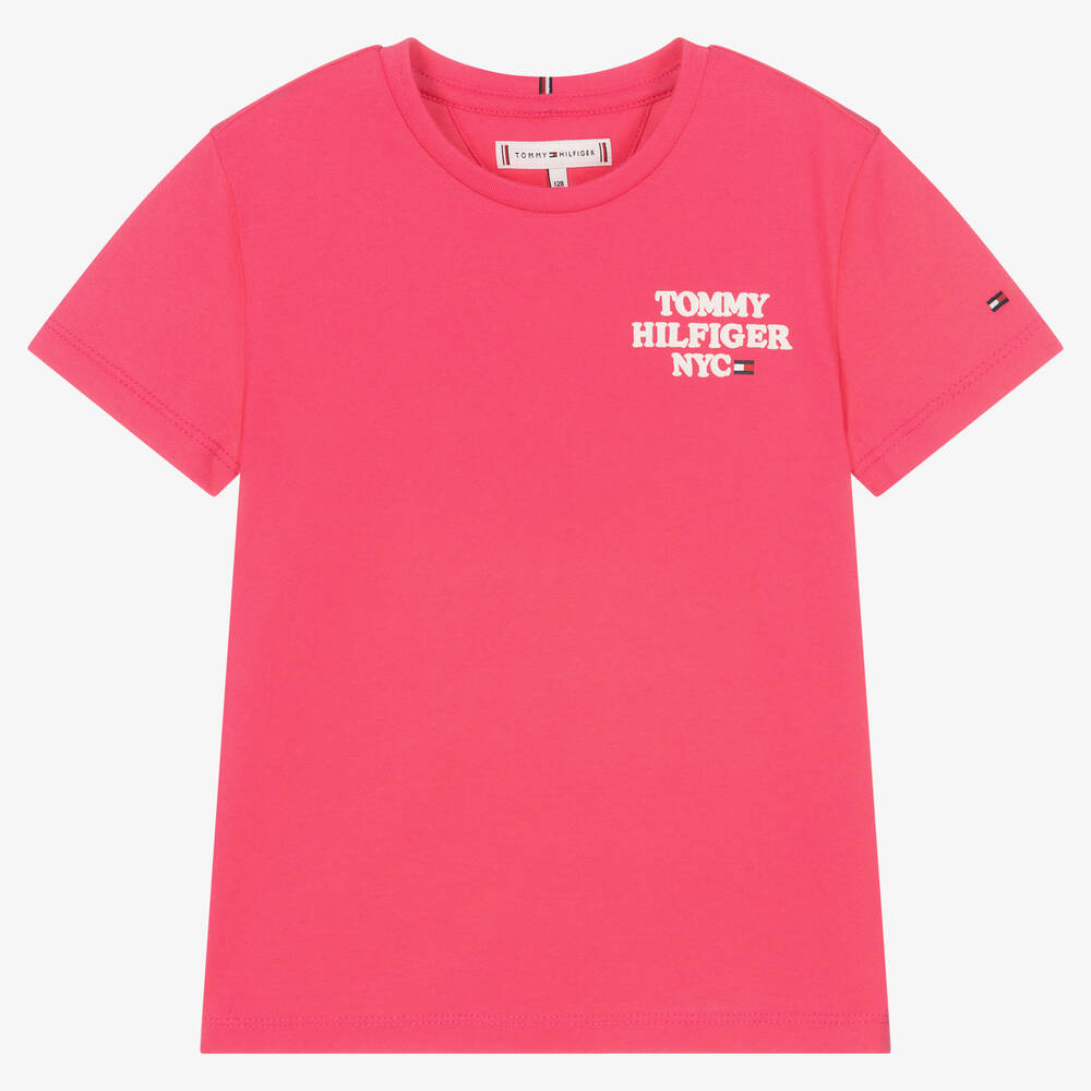 Tommy Hilfiger - Teen Girls Pink Logo T-Shirt | Childrensalon
