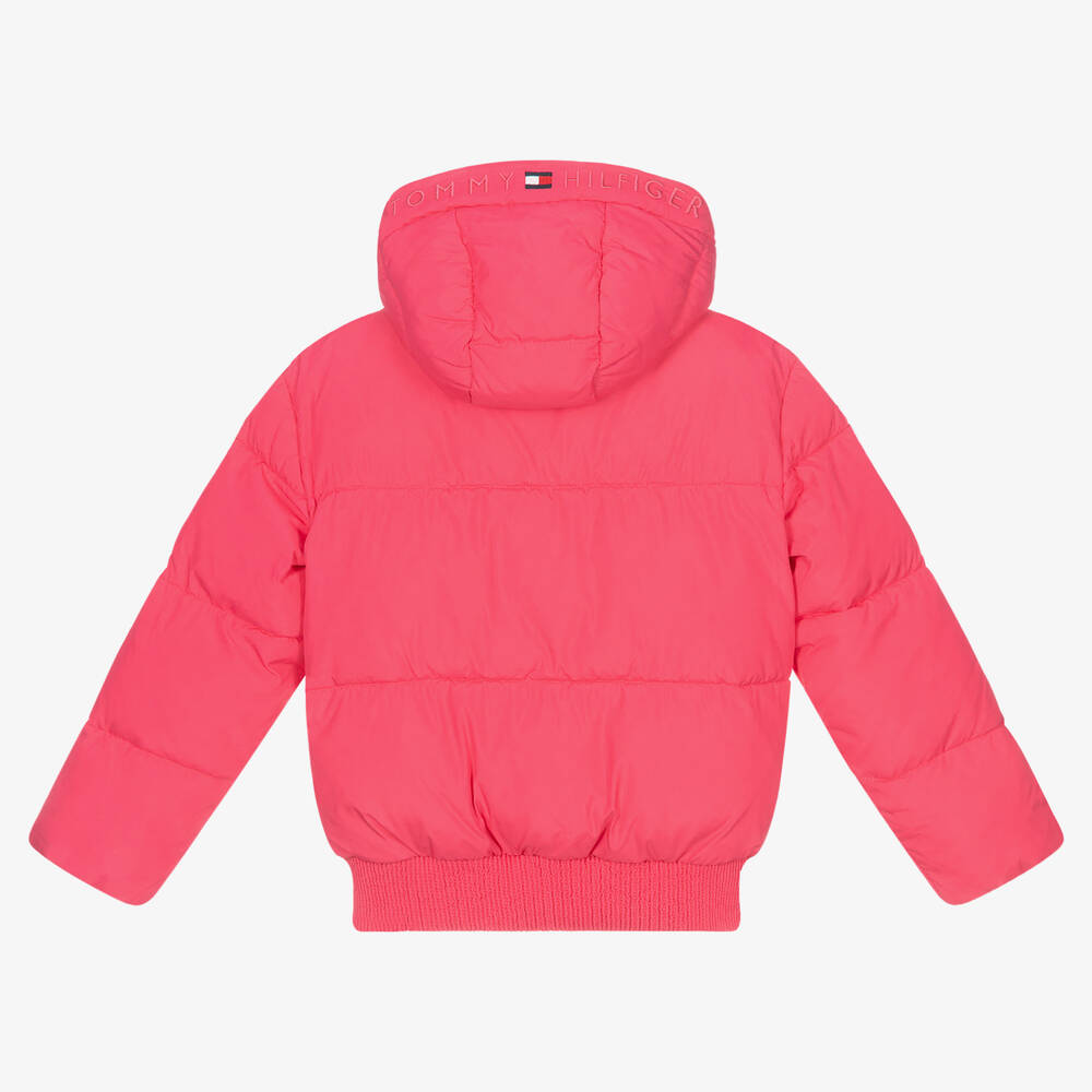 Girls pink tommy hilfiger coat new arrivals