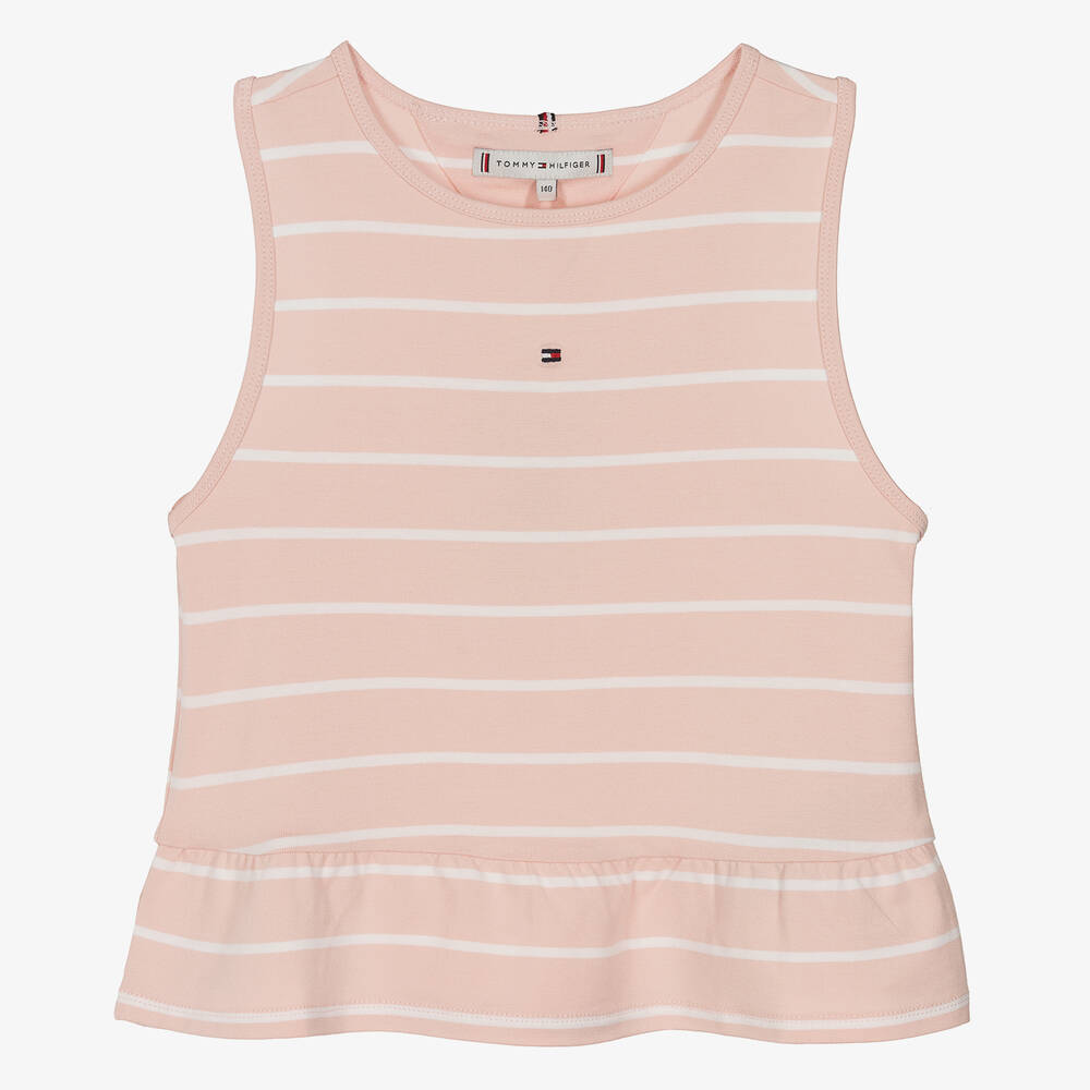 Tommy Hilfiger Teen Girls Pink Viscose Sleeveless Top Childrensalon Outlet
