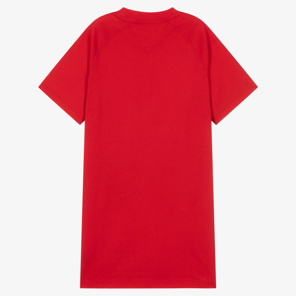 Tommy Hilfiger-Teen Girls Red Cotton Jersey Dress | Childrensalon Outlet
