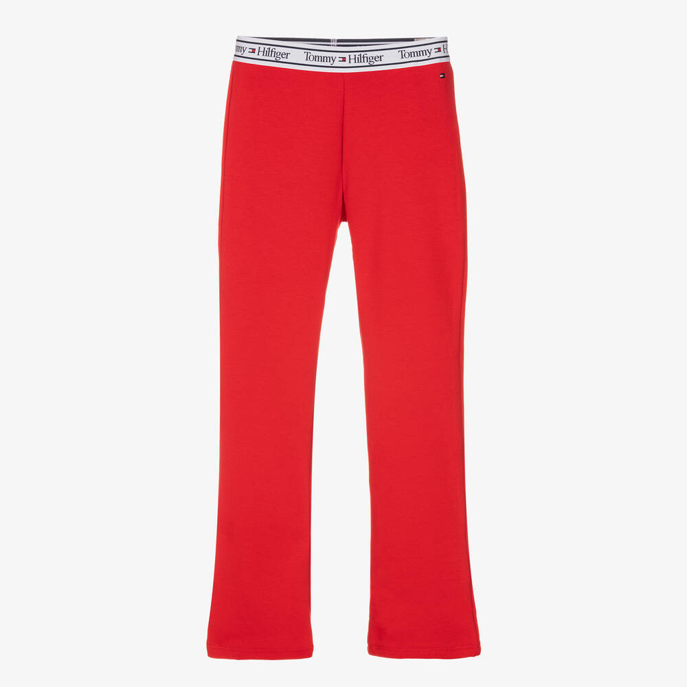 Tommy Hilfiger - Rote Teen Baumwoll-Schlag-Leggings | Childrensalon