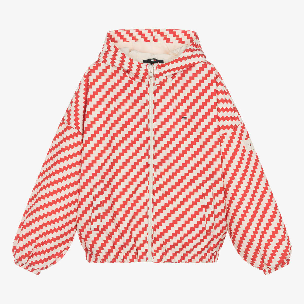 Tommy hilfiger jacket red and white 2025