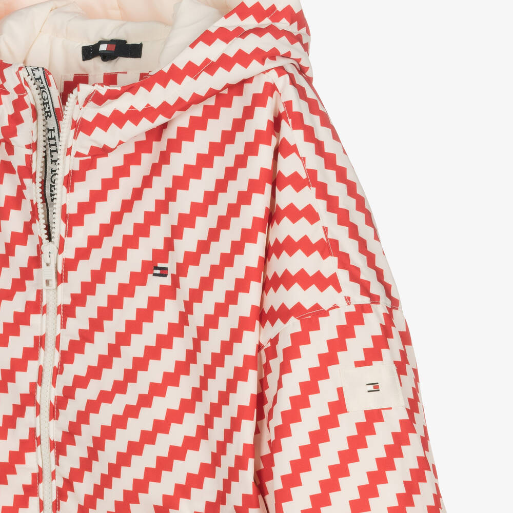 Tommy Hilfiger-Teen Girls Red & Ivory Windbreaker Jacket | Childrensalon Outlet