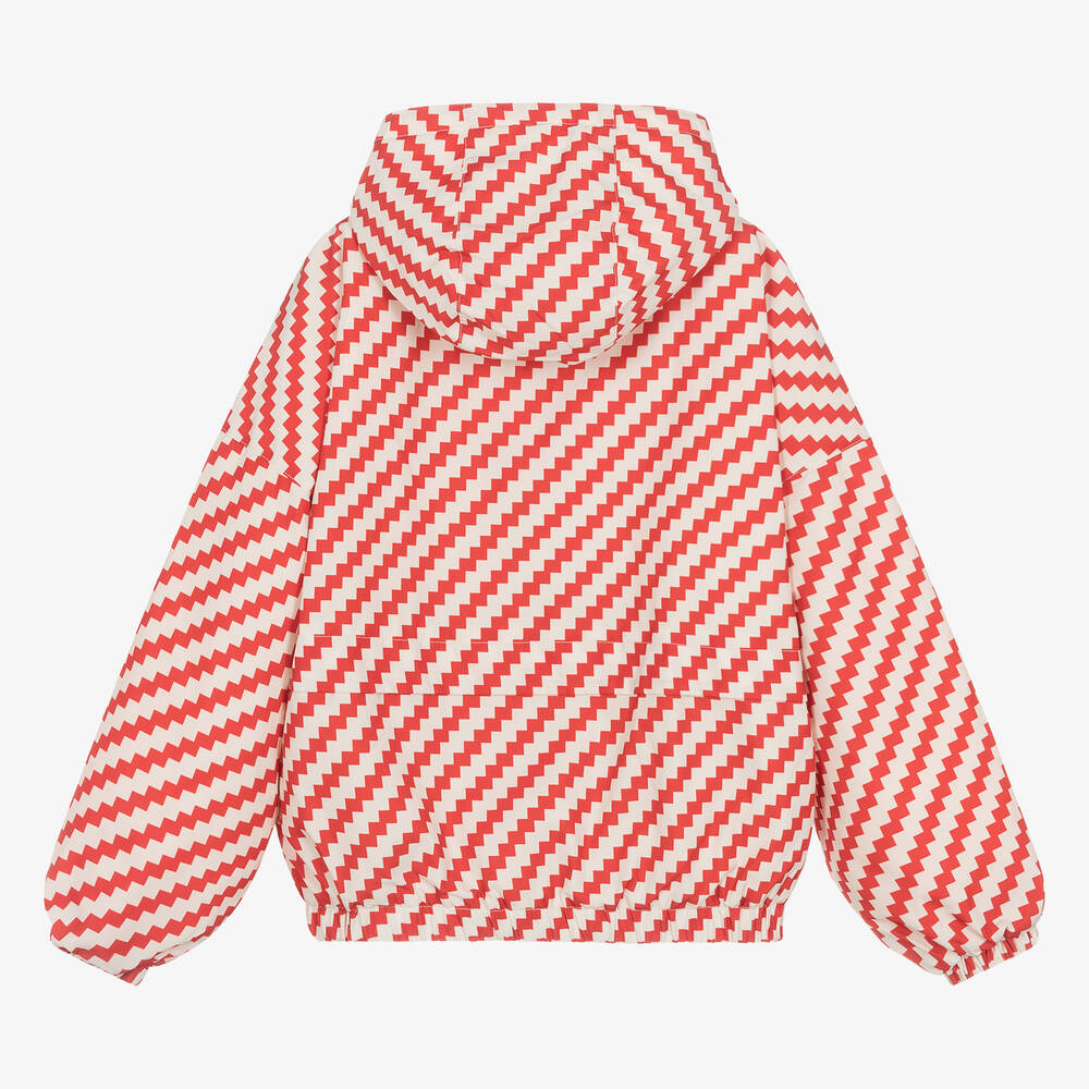 Tommy Hilfiger-Teen Girls Red & Ivory Windbreaker Jacket | Childrensalon Outlet