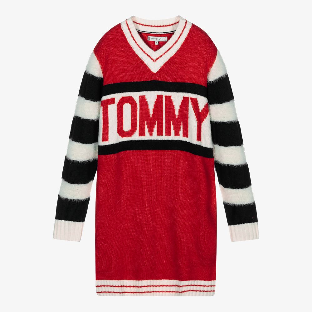 Tommy Hilfiger - Rotes Teen Strickkleid (M) | Childrensalon