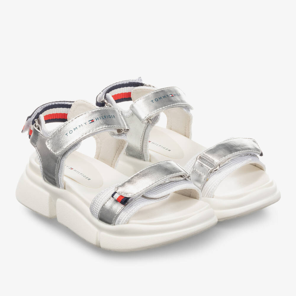 Girls silver sandals clearance