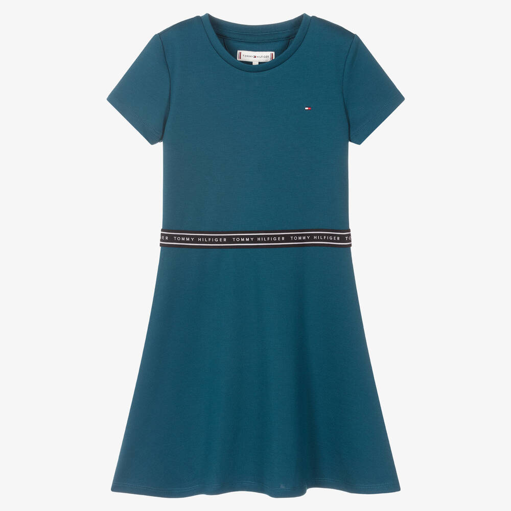 Tommy Hilfiger - Blaugrünes Teen Kleid für Mädchen | Childrensalon