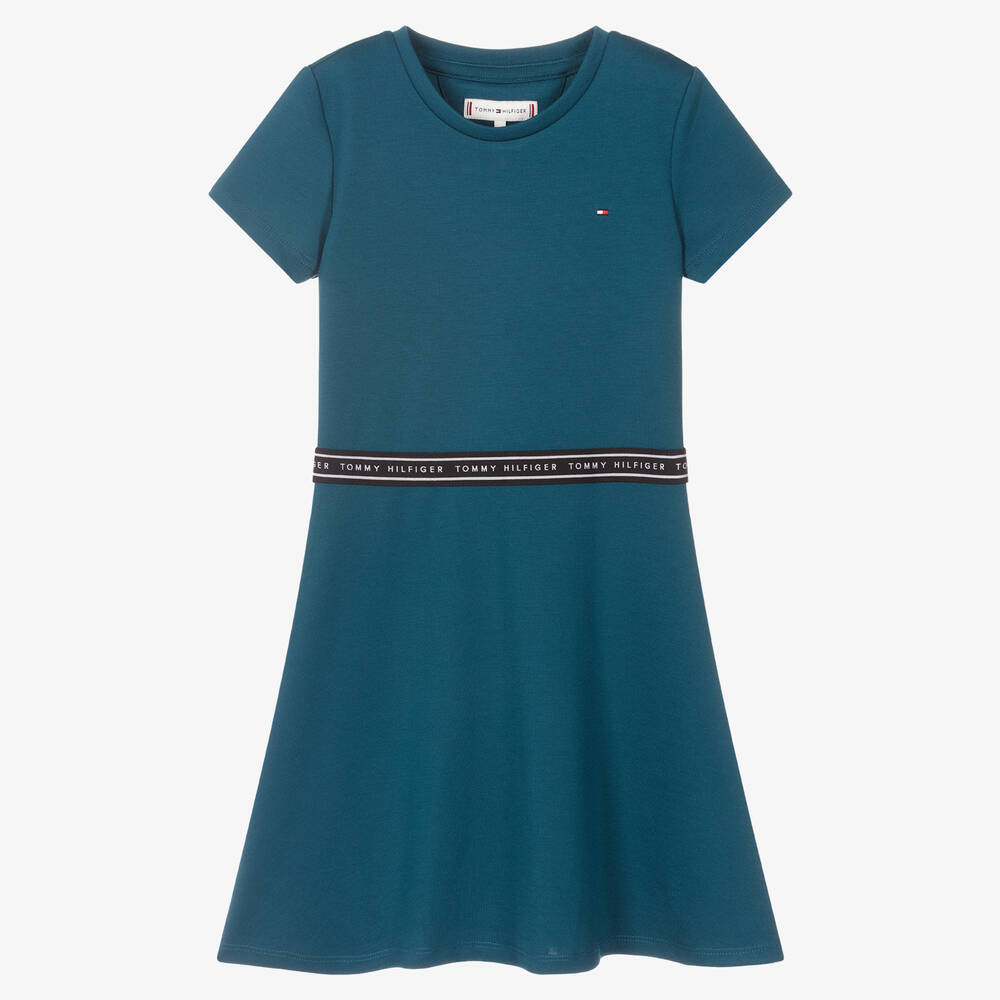 Tommy Hilfiger - Teen Girls Teal Blue Dress | Childrensalon